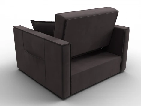Кресло-кровать Лига-104 (80) (ЛДСП,Брус,Фанера,Велюр/Коричневый) Лига Диванов 134856