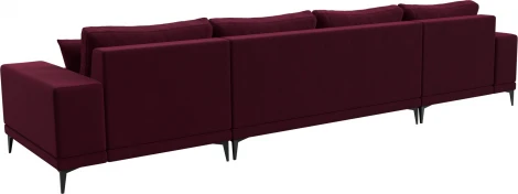 Диван П-образный Льюес (Бордовый/Микровельвет) Лига Диванов арт.122421
