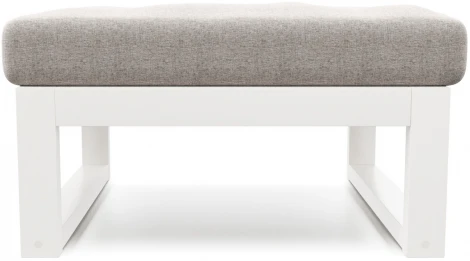 Пуф Arsko Амбер белая эмаль серая рогожка