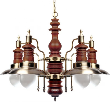 Подвесная люстра N-Light 846 846-05-02 красное дерево+бронза