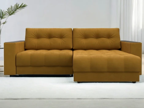 Диван угловой с декором Лига-049 НПБ Лига Диванов (Велюр) арт.128461