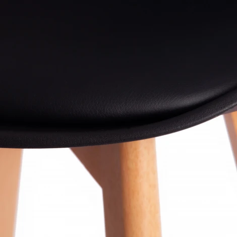 Стул барный TULIP BAR (mod. C1014H-1) (Пластик,Дерево /Черный)