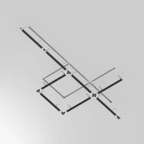Шинопровод 2м Unity встраиваемый 220V черный (однофазный) Maytoni Technical TRX004-112B
