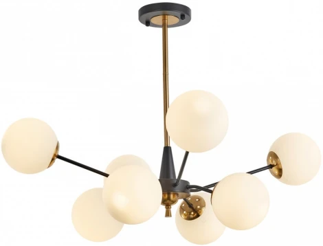 Потолочная люстра на штанге Arte Milano Neapolis-79808 279808/8 BK/GD (220V, шар)