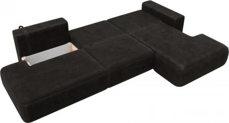Диван угловой Лига-036 НПБ Модерн Лонг правый угол Лига Диванов (Велюр) арт.127748