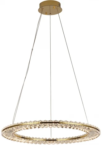Подвесной светильник Newport 8240 8241/600 gold NEW (LED, 220V, хрусталь, на тросе, кольцо)