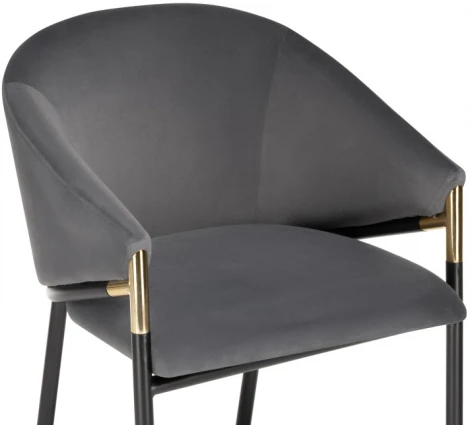 Стул Woodville на металлокаркасе Molton gray / black/ gold 15559