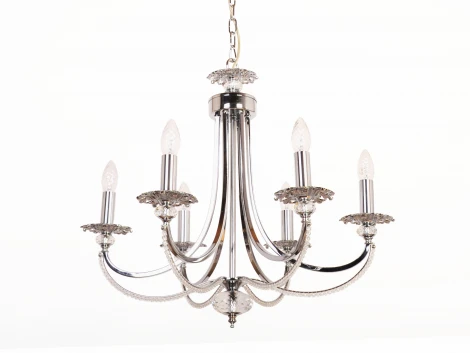 Подвесная люстра 3007/6 CHROME (220V, на цепи, свеча)