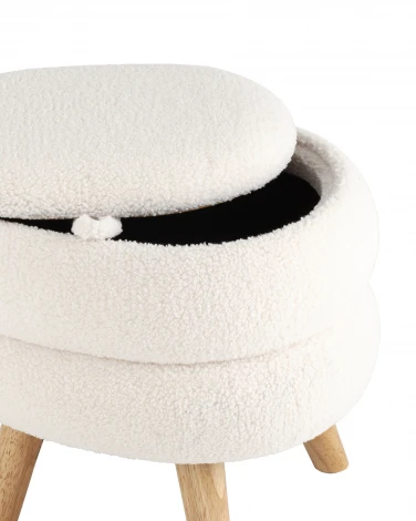 Пуф с ящиком Винни M тедди белый УТ000036431