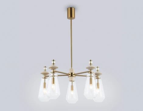 Потолочная люстра на штанге с травертином Ambrella Ceramo Modern LH53305