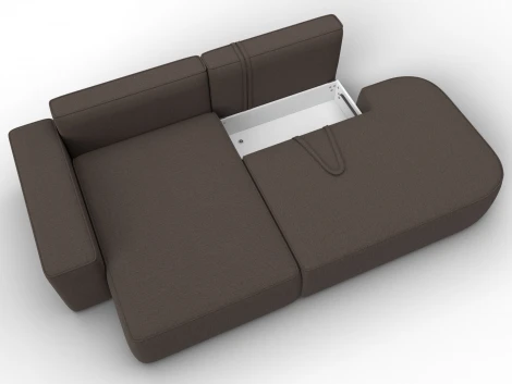 Диван угловой Лига-065 БП угол левый (ДСП,Рогожка/Коричневый) Лига Диванов 134784L