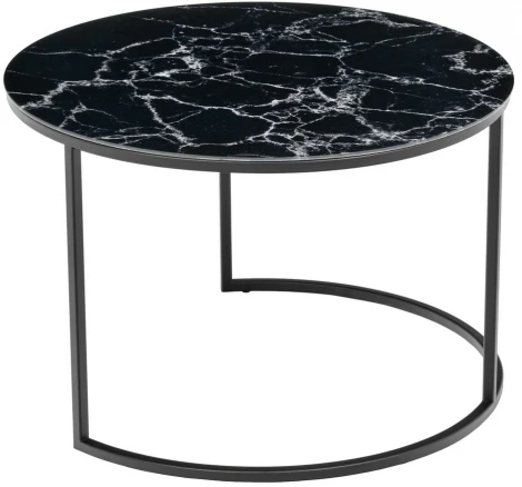 Набор кофейных столиков Tango чёрный мрамор с чёрными ножками, 2шт Bradex Home RF 0375