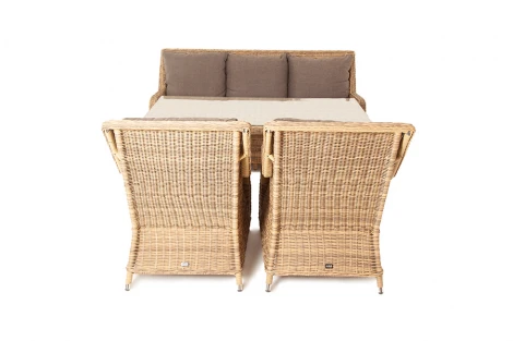 Обеденная группа из искусственного ротанга, цвет соломенный 4SIS Гляссе GS3C2СT-4-SET