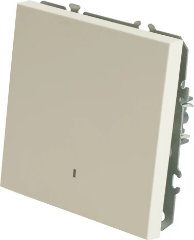 Выключатель одноклавишный с подсветкой (белый) Stekker Эмили 49863