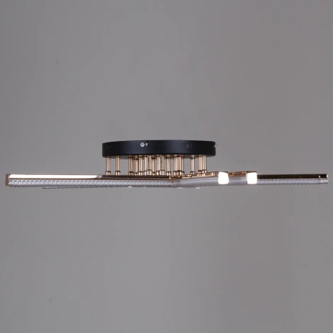 Потолочная люстра светодиодная на штанге с пультом с регулировкой цветовой температуры, яркости и ночным режимом Reluce 17090-0.3-10 BK+FG