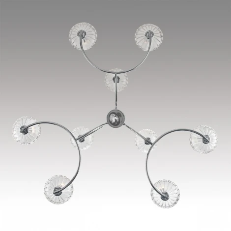 Подвесная люстра ярусная Lumion Lolina 8155/9 хром, металл/стекло Е14 9*40W 220V (на цепи, подсвечник, свеча)