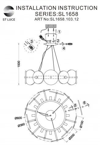 Подвесная люстра ST Luce Elsa SL1658.103.12