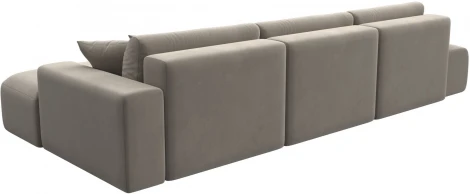 Диван угловой Лига-036 НПБ Модерн Лонг правый угол (Бежевый/Микровельвет) Лига Диванов арт.121415