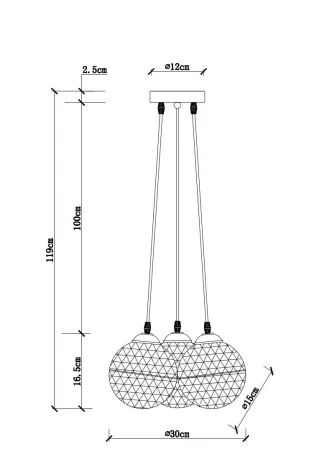 Подвесная люстра Arte Lamp Gelato A9508SP-3CC (220V, на проводе, шарики, IP23)