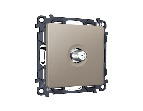 Комплект механизма ТВ-розетки SAT встраиваемый (серо-бежевый матовый) Ambrella Volt QUANT MA373050