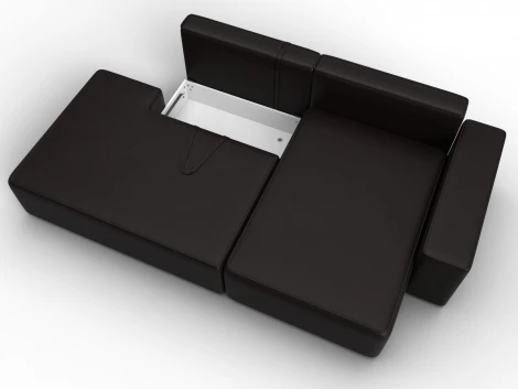 Диван угловой Лига-079 угол правый (ДСП/Пластик/Экокожа/Коричневый) Лига Диванов 129817