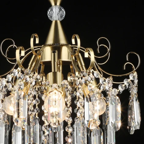 Подвесная люстра хрустальная Reluce 02586-0.4-04 COP (220V, на цепи)