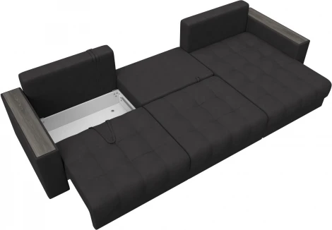 Диван угловой с декором Лига-049 НПБ Лонг Лига Диванов (Замша) арт.128512