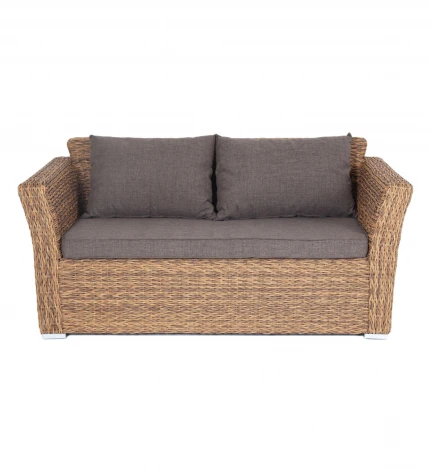 Диван из искусственного ротанга (гиацинт) двухместный, цвет соломенный 4SIS Капучино YH-C2130W-3 TW