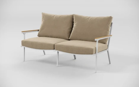 Комплект садовой мебели Gardenini Premium Calma (Алюминий,Тик,Ткань/Белый,Бежевый) арт.LPCLM.020200.S2