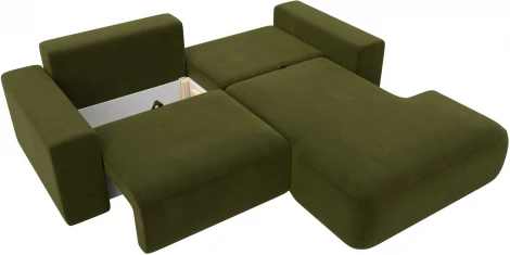 Диван угловой Лига-036 НПБ Классик правый угол (Зеленый/Микровельвет) Лига Диванов арт.121368