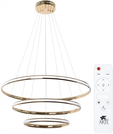 Подвесной светильник ярусный Arte Lamp Meridiana A2198SP-3GO (LED, 220V, пульт управления, на тросе)