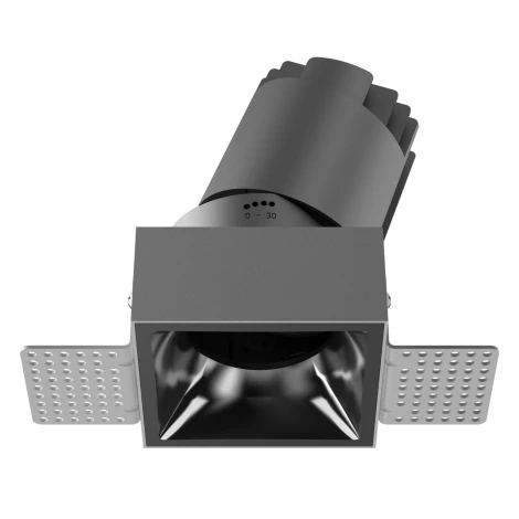 Точечный встраиваемый светодиодный светильник, квадратная рамка, жемчужно-черный отражатель Fiberli 302T75 12130204