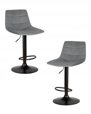 Набор 2 шт стул барный DOBRIN TAILOR BLACK (серый велюр (MJ9-75))
