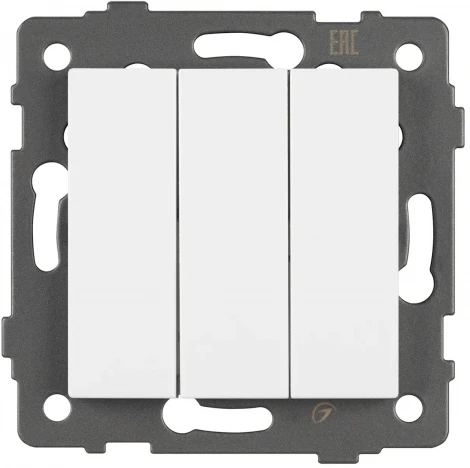 Механизм выключателя трехклавишный непроходной SWT-MK03-PL-WH-V (250V, 10A) (Arlight) 049896