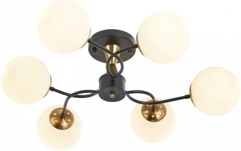 Потолочная люстра на штанге Arte Milano Neapolis-76808 276808/6 BK/GD (220V, шар)