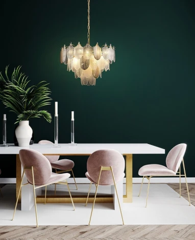 Подвесная люстра Freya Hloya FR5143PL-09G (220V, на цепи, круглые)