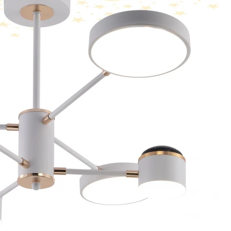 Потолочная люстра на штанге светодиодная звездное небо Escada Interstellar 10255/6LED (регулировка яркости, 220V, звездное небо, проекция)