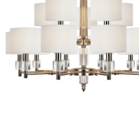 Подвесная люстра ярусная iLamp Alexa P2404-10+5 Nickel (220V, на цепи)