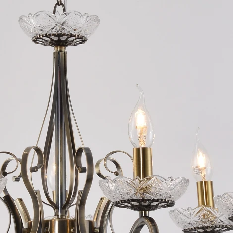 Подвесная люстра Reluce 04205-0.4-07 AB (220V, подвески, на цепи, подсвечник, свеча)