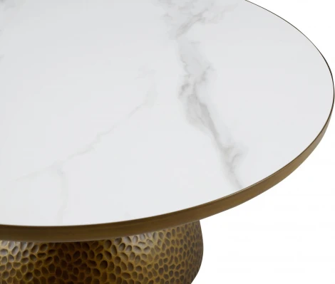 Столик журнальный Macos major (Керамика/Белый,Золотой) ОГОГО Обстановочка! арт.888824