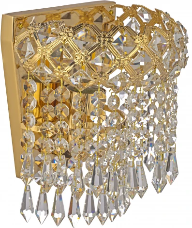 Настенный светильник Arti Lampadari Asti E 2.10.100 G (220V, хрусталь, подвески)