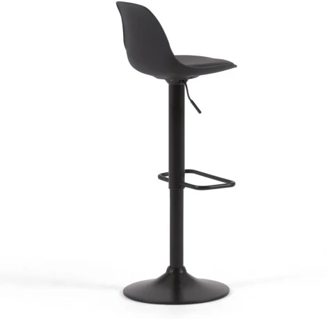 Барный стул Orlando-T - черная искусственная кожа и черная матовая сталь 60-82 см La Forma (ex Julia Grup) арт.111810
