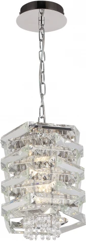 Подвесной светильник ST Luce Strozzi SL6137.103.01 никель/прозрачный E14 1*40W (220V, на цепи, круглые)