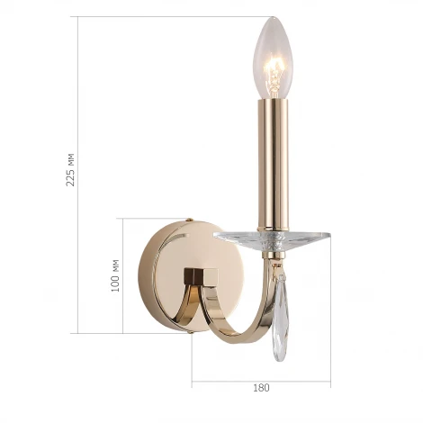 Бра ST Luce Элеганс SL1405.201.01 латунь/прозрачный E14*1 40W