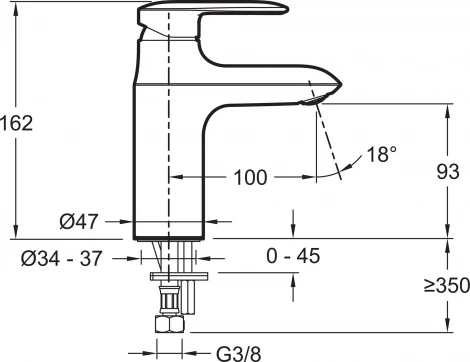 Смеситель Jacob Delafon Kumin E99447-CP для раковины