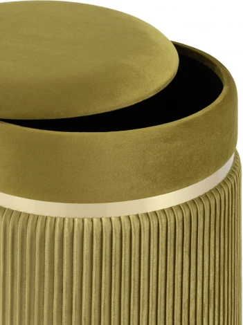 Пуф Миранда с ящиком велюр оливковый УТ000035333