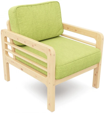 Кресло Arsko Бергер сосна рогожка зеленая