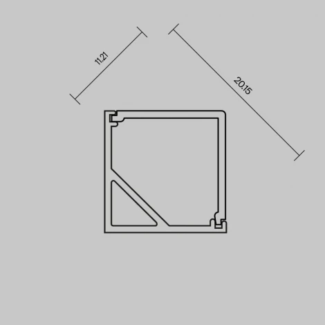 Рассеиватель для профиля 16×16 угол, черный, 2 м Maytoni 642028