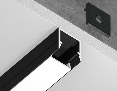 Алюминиевый профиль накладной 10*10 для светодиодной ленты до 8мм Ambrella Alum Profile GP1650BK