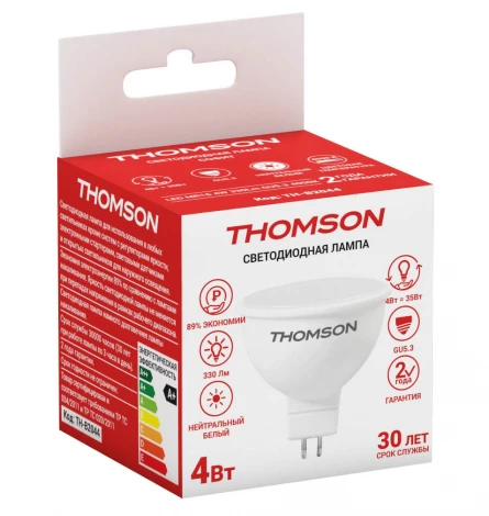 Лампочка светодиодная белая полусфера GU5.3 4W Thomson Mr16 TH-B2044